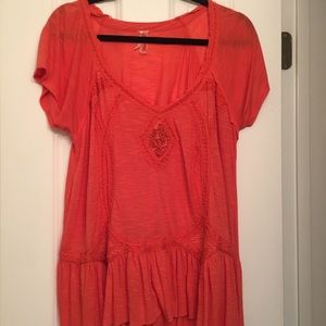 Free People Bohemian Tunic Orange Medium
